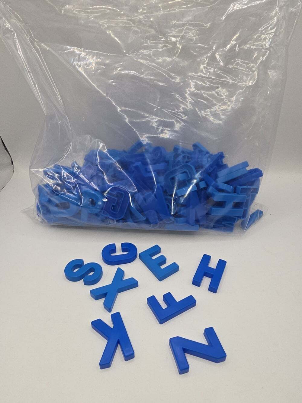 Lot of Blue Uppercase Plastic Block Letters (A–Z) - (no magnets)